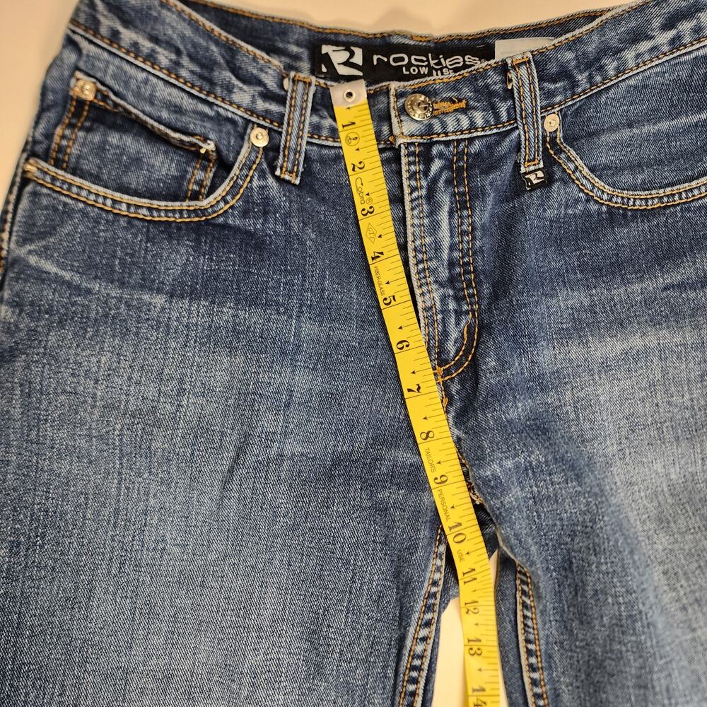 Vintage Rockies Jeans Womens 8 Dark Blue Denim Slim Bootcut Low Rise Stretch Y2K - Picture 3 of 16